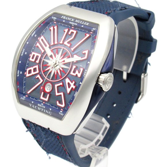 Franck Muller Vanguard Yachting Watch Stainless Steel Rubber Strap Men's Blue... - Picture 3 of 11